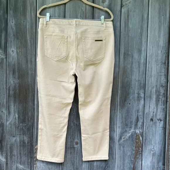 Michael Kors Women's Cotton Cropped Ankle High Rise Skinny Sand Jeans Size 10 - Picture 3 of 9